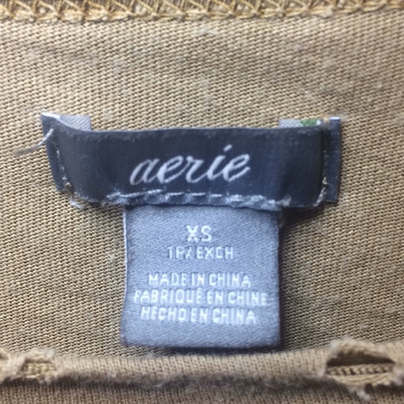 Extra small ladies tan tee from aerie. 👍 - Picture 2 of 2